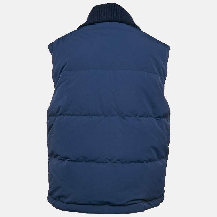 Pre Owned Hermès Navy Blue Synthetic Puffer Vest XXL