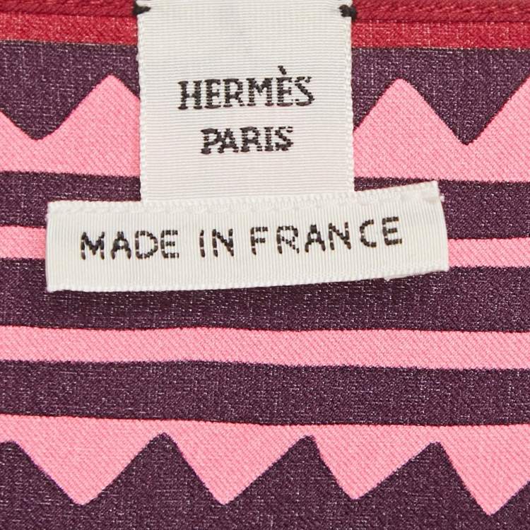Pre Owned Hermes Pink/Multicolor Printed Silk Mini Kaftan Dress M