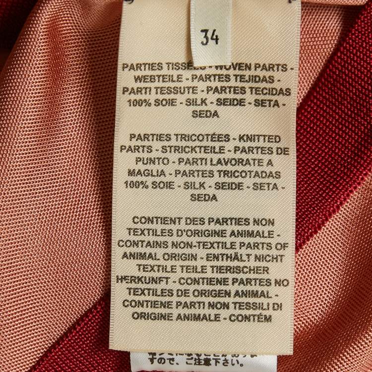 Pre Owned Hermes Pink Belt and Chain Print Silk Cardigan S