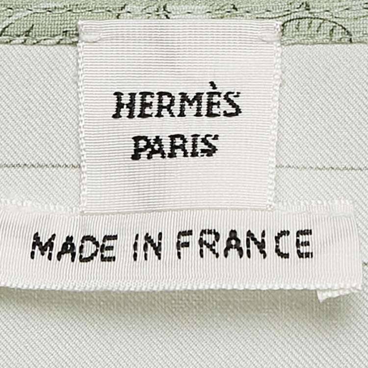 Pre Owned Hermès Green Printed Silk Belted Maxi Dress M