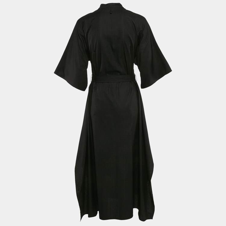 Pre Owned Hermès Black Cotton Mosaique Prairie Maxi Dress S