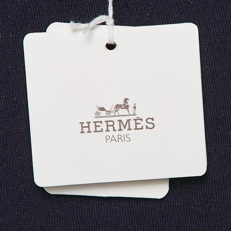 Pre Owned Hermès Purple Wool Knit Crew Neck Sweater Top M