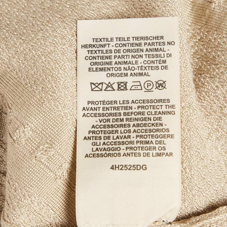 Pre Owned Hermès Grey Beige Maille Torsades Midi Dress S