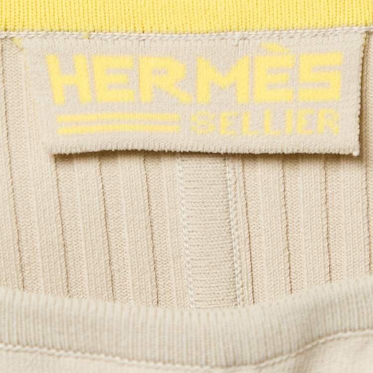 Pre Owned Hermès Grey Stretch Knit Yoga Shorts S