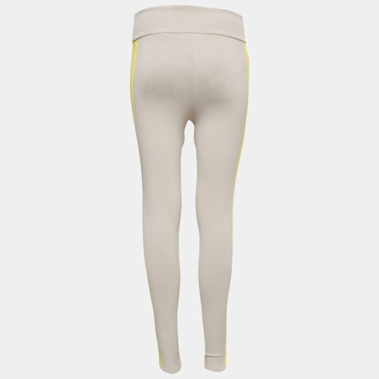 Pre Owned Hermes Grey Stretch Knit Petite Fit Yoga Leggings S