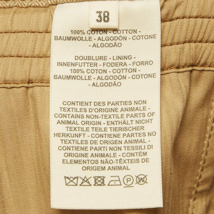 Pre Owned Hermes Beige Chevron Denim Carotte Pants M