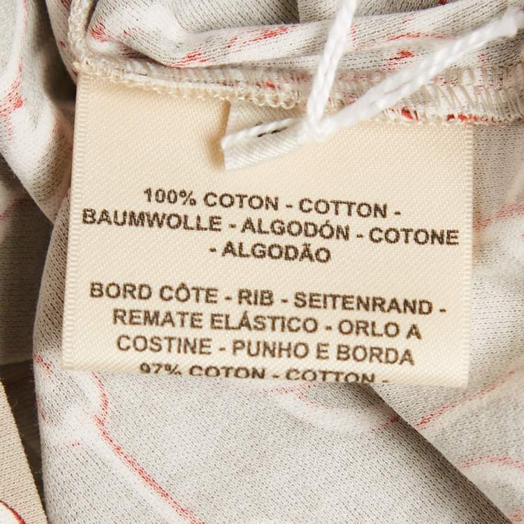 Pre Owned Hermes Beige Chain Link Printed Cotton Knit T-Shirt M