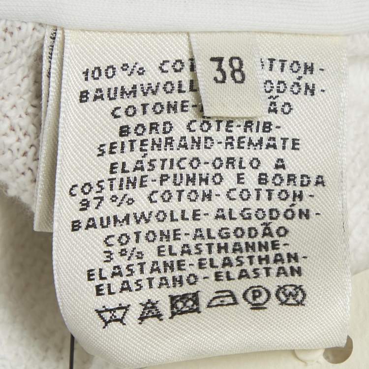 Pre Owned Hermes White/Brown Lantern Print Cotton Jacket M