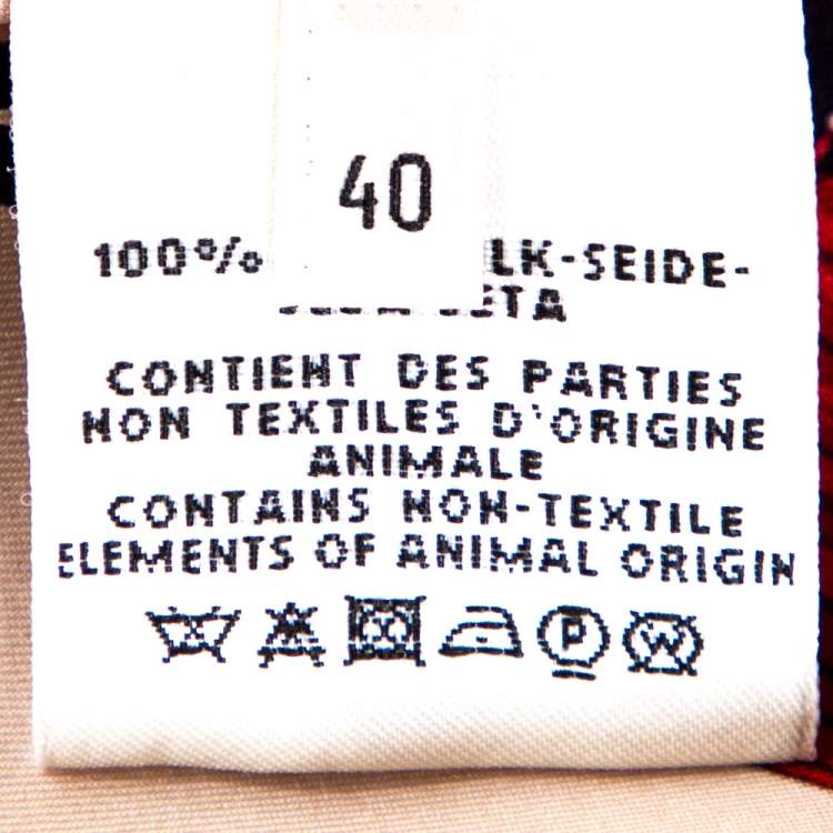 Pre Owned Hermes Multicolor Les Cléfs Printed Silk Blouse M