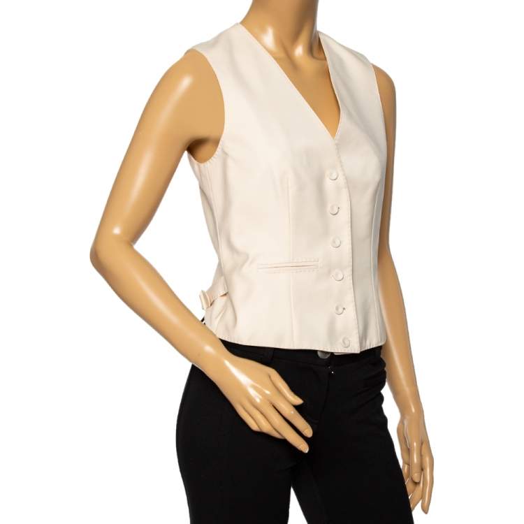 Pre Owned Hermes Light Beige Wool Waistcoat M