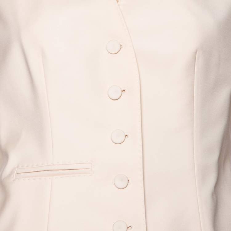 Pre Owned Hermes Light Beige Wool Waistcoat M