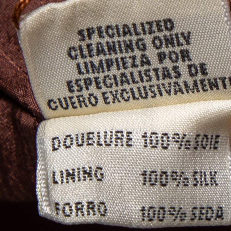 Pre Owned Hermès Brown Lambskin Leather Double Breasted Belted Coat M