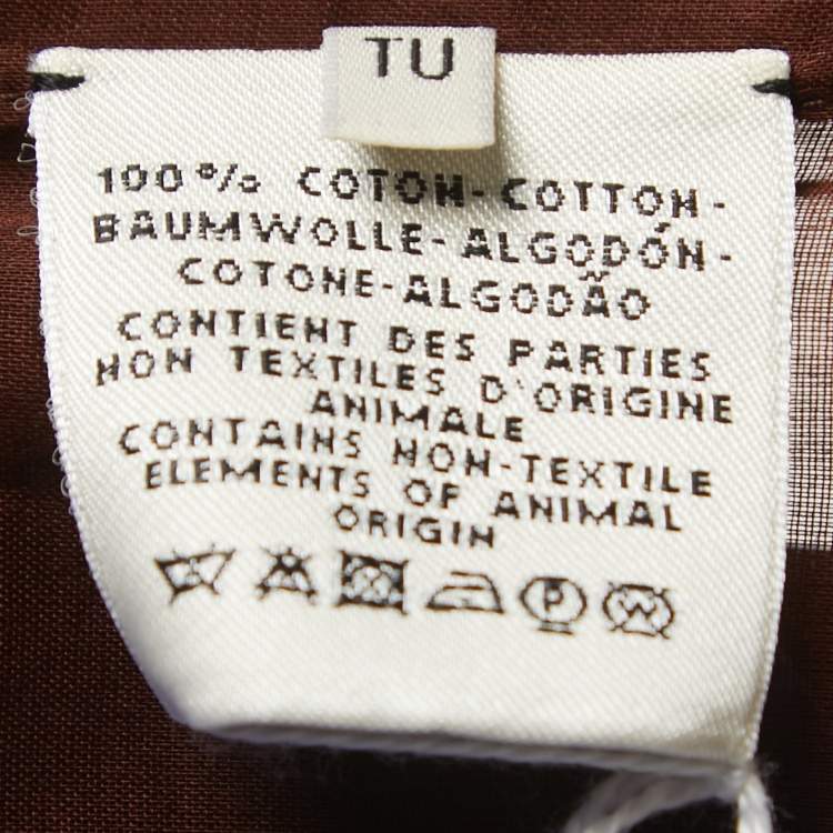 Pre Owned Hermes Multicolor Print Cotton Tunic Top One Size