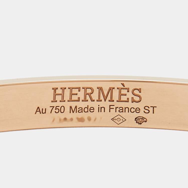 Pre Owned Hermès Kelly Diamond 18k Rose Gold Bracelet