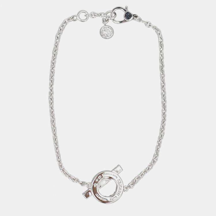 Pre Owned Hermes 18 Carat White Gold and Diamonds Finesse Bracelet
