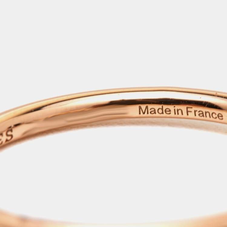 Pre Owned Hermès Gambade Diamond 18k Rose Gold Ring Size 51