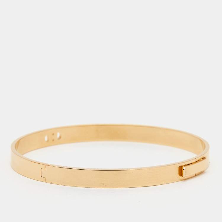 Pre Owned Hermes H d'Ancre Diamonds 18k Rose Gold Bracelet