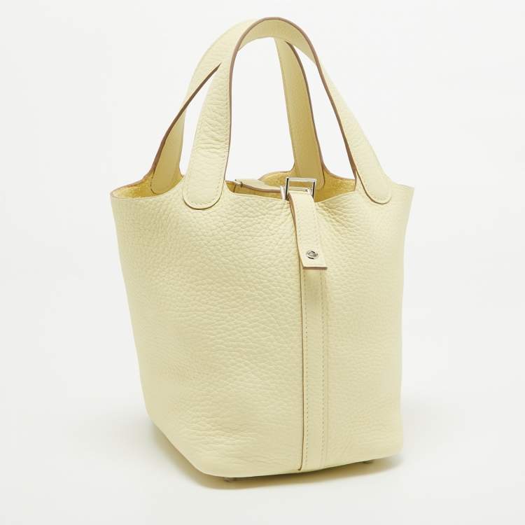 Pre Owned Hermès Jaune Milton Taurillon Clemence Leather Picotin Lock 18 Bag