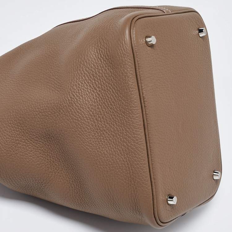 Pre Owned Hermès Etoupe Taurillon Clemence Leather Picotin Lock 22 Bag