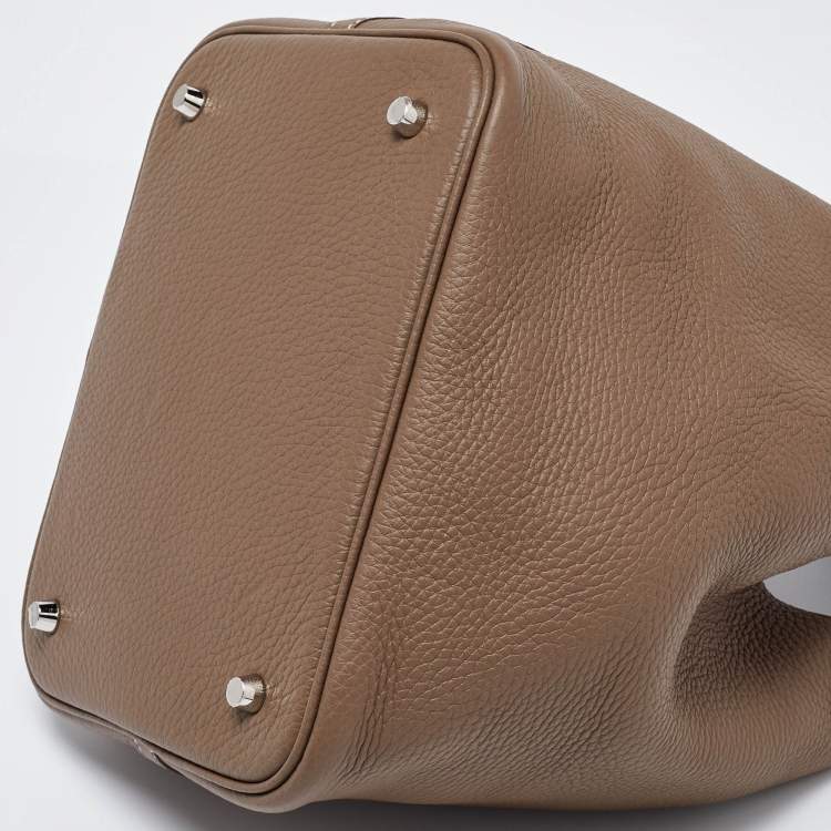 Pre Owned Hermès Etoupe Taurillon Clemence Leather Picotin Lock 22 Bag