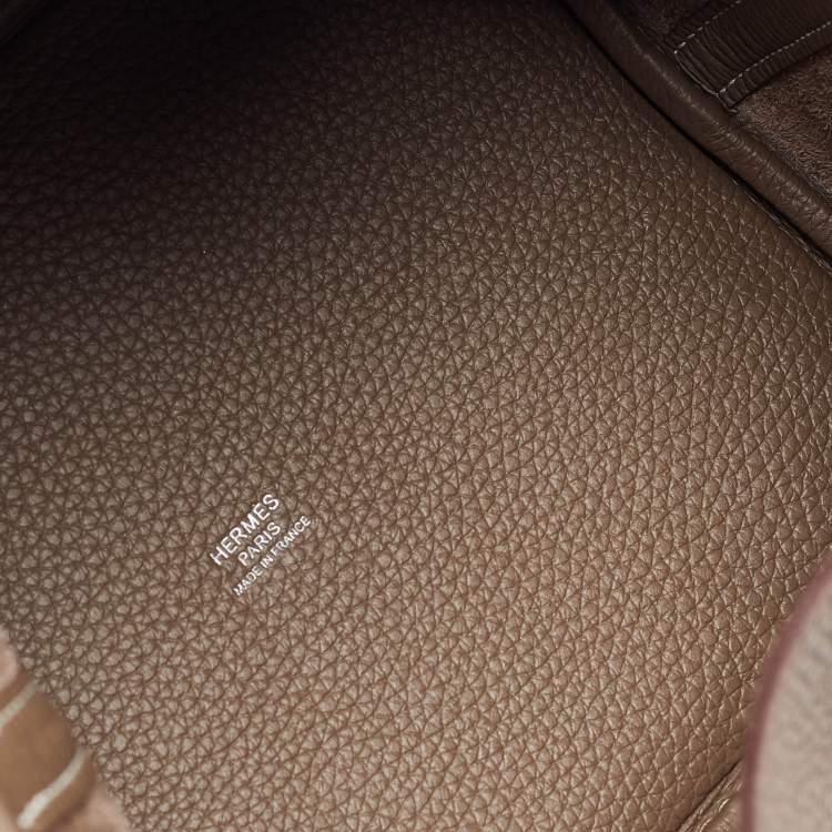 Pre Owned Hermès Etoupe Taurillon Clemence Leather Picotin Lock 22 Bag