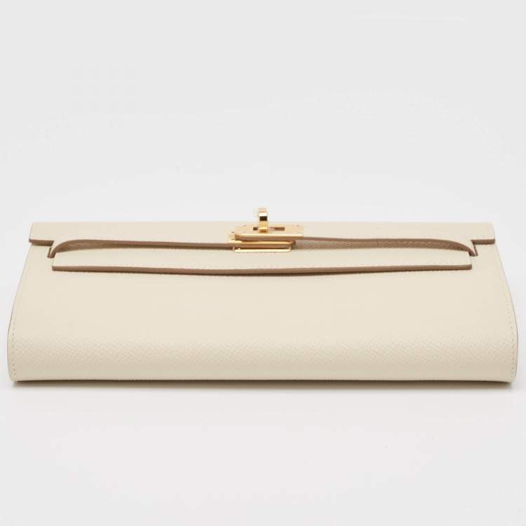 Pre Owned Hermès Craie Epsom Leather Kelly To Go Wallet