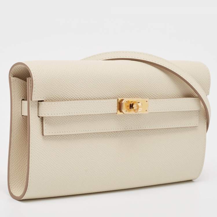 Pre Owned Hermès Craie Epsom Leather Kelly To Go Wallet