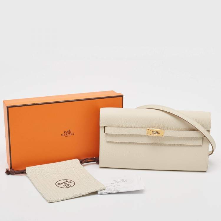 Pre Owned Hermès Craie Epsom Leather Kelly To Go Wallet