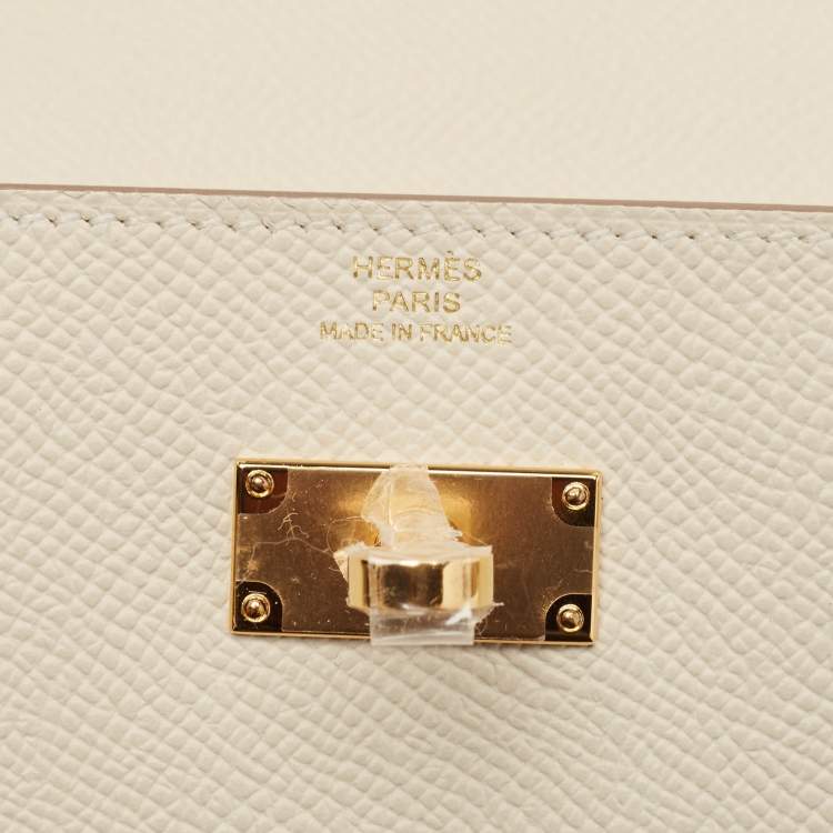 Pre Owned Hermès Craie Epsom Leather Kelly To Go Wallet