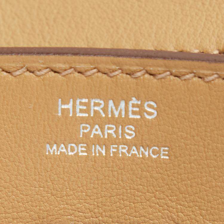 Pre Owned Hermès Biscuit Swift Leather Palladium Finish In and Out Birkin 25 Bag