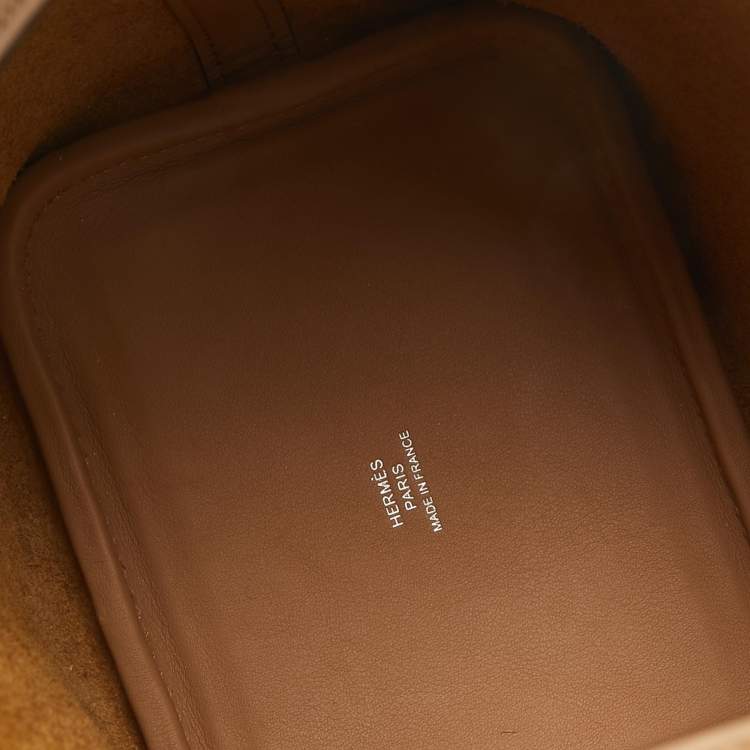 Pre Owned Hermès Chai/Rose/Blanc Swift Leather Lucky Daisy Picotin Lock Micro Bag