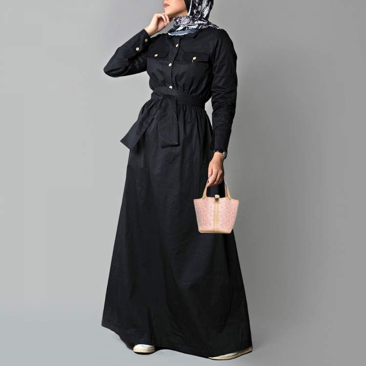 Pre Owned Hermès Chai/Rose/Blanc Swift Leather Lucky Daisy Picotin Lock Micro Bag