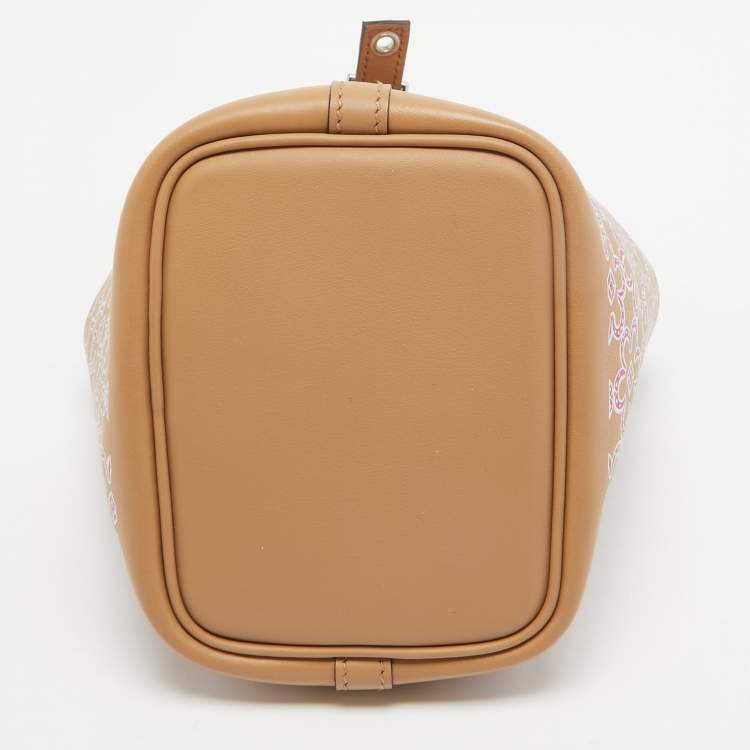 Pre Owned Hermès Chai/Rose/Blanc Swift Leather Lucky Daisy Picotin Lock Micro Bag