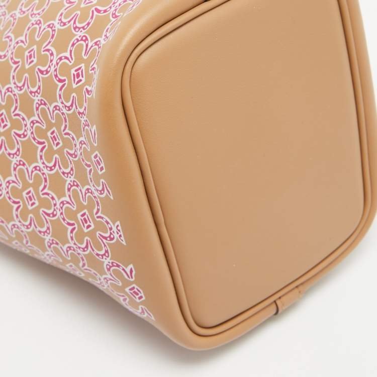 Pre Owned Hermès Chai/Rose/Blanc Swift Leather Lucky Daisy Picotin Lock Micro Bag