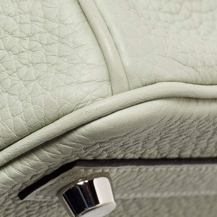 Pre Owned Hermès Gris Neve Togo Leather Palladium Finish Birkin 25 Bag