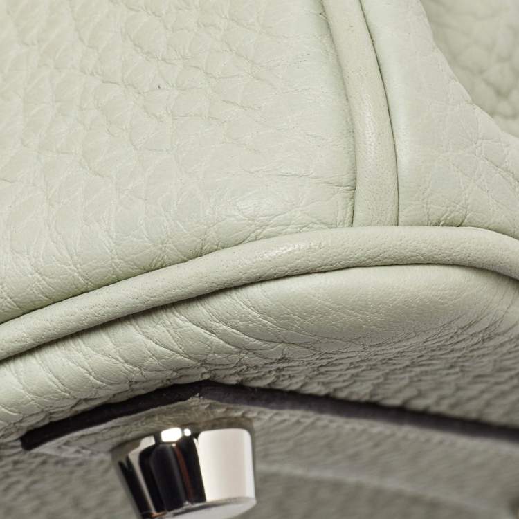Pre Owned Hermès Gris Neve Togo Leather Palladium Finish Birkin 25 Bag