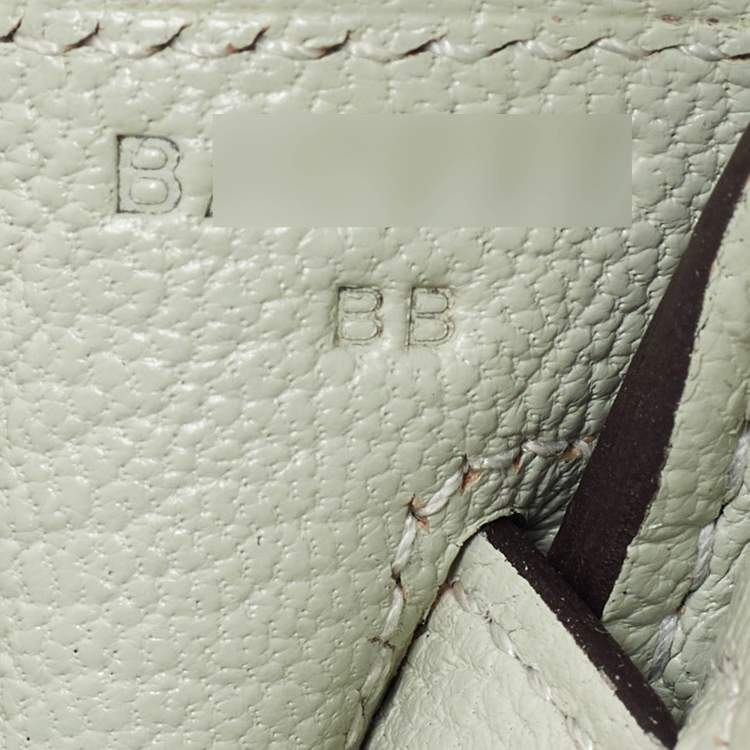 Pre Owned Hermès Gris Neve Togo Leather Palladium Finish Birkin 25 Bag