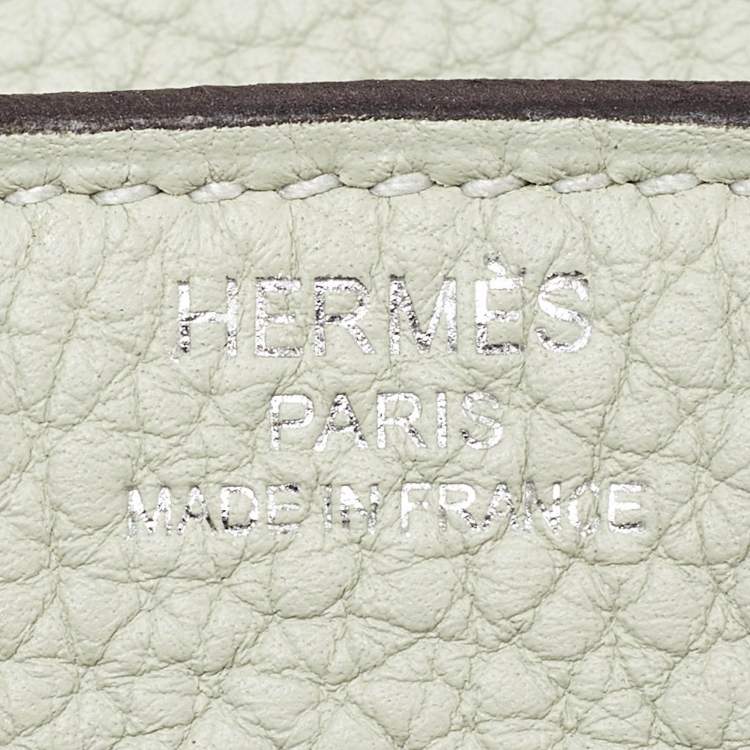 Pre Owned Hermès Gris Neve Togo Leather Palladium Finish Birkin 25 Bag