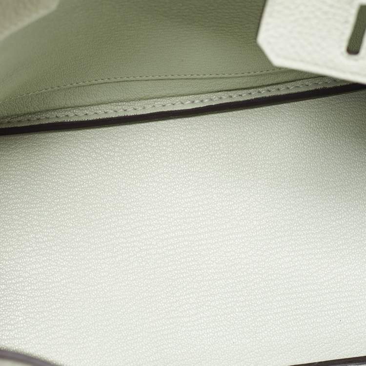 Pre Owned Hermès Gris Neve Togo Leather Palladium Finish Birkin 25 Bag