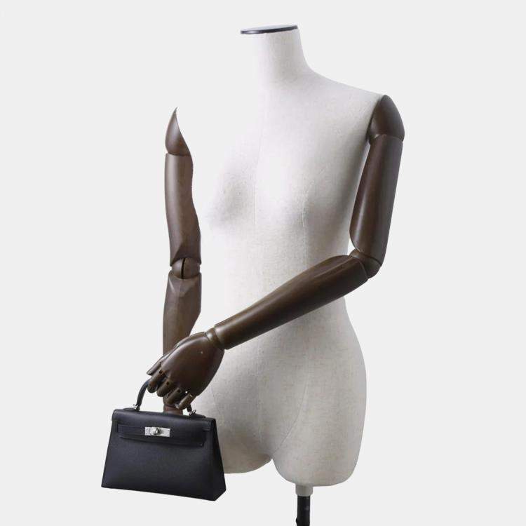 Pre Owned Hermes Black Epsom Mini Kelly Do bag