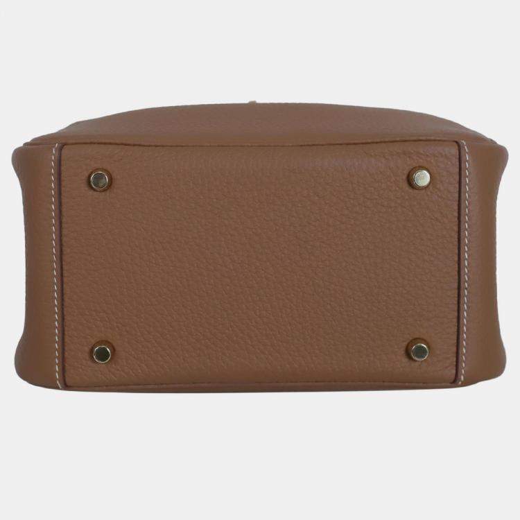 Pre Owned Hermes Gold Clemence Leather Mini Lindy Bag