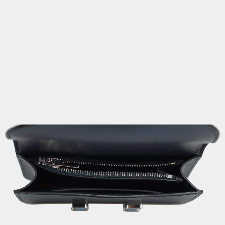 Pre Owned Hermes Blue Epsom Constance Slim Wallet