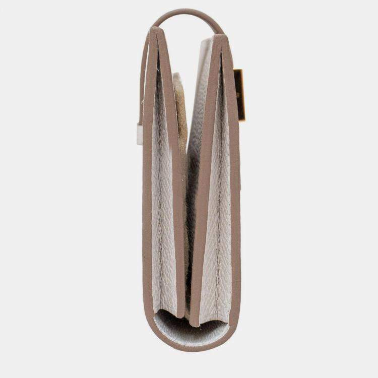 Pre Owned Hermes Gris Pale Epsom Bearn Card Holder GHW