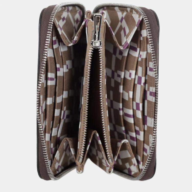 Pre Owned Hermes Rouge Sellier Epsom Compact Silk'In Wallet