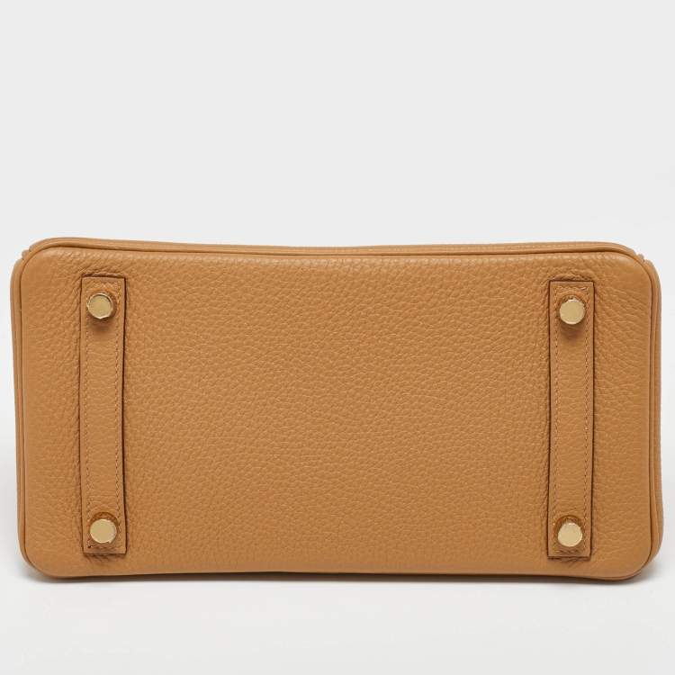 Pre Owned Hermes Biscuit Togo Leather Gold Finish Birkin 25 Bag