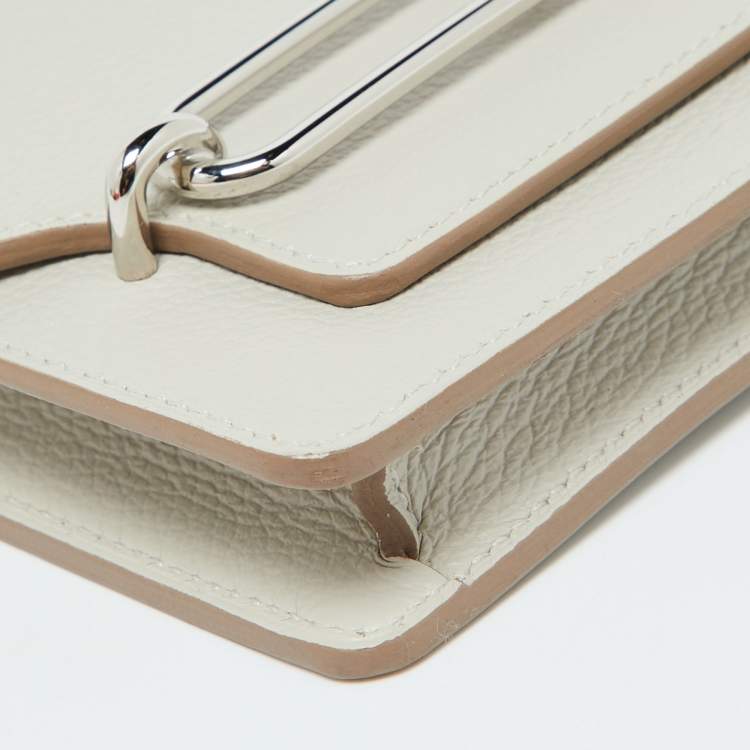 Pre Owned Hermes Evercolor Gris Perle Leather Roulis Slim Wallet