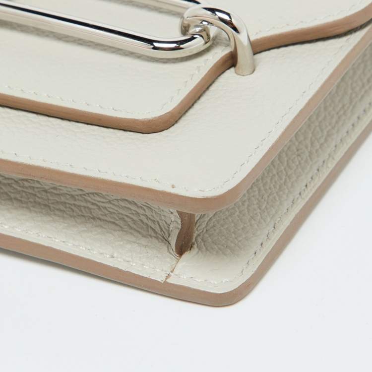 Pre Owned Hermes Evercolor Gris Perle Leather Roulis Slim Wallet