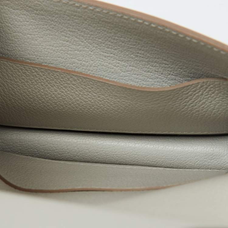 Pre Owned Hermes Evercolor Gris Perle Leather Roulis Slim Wallet