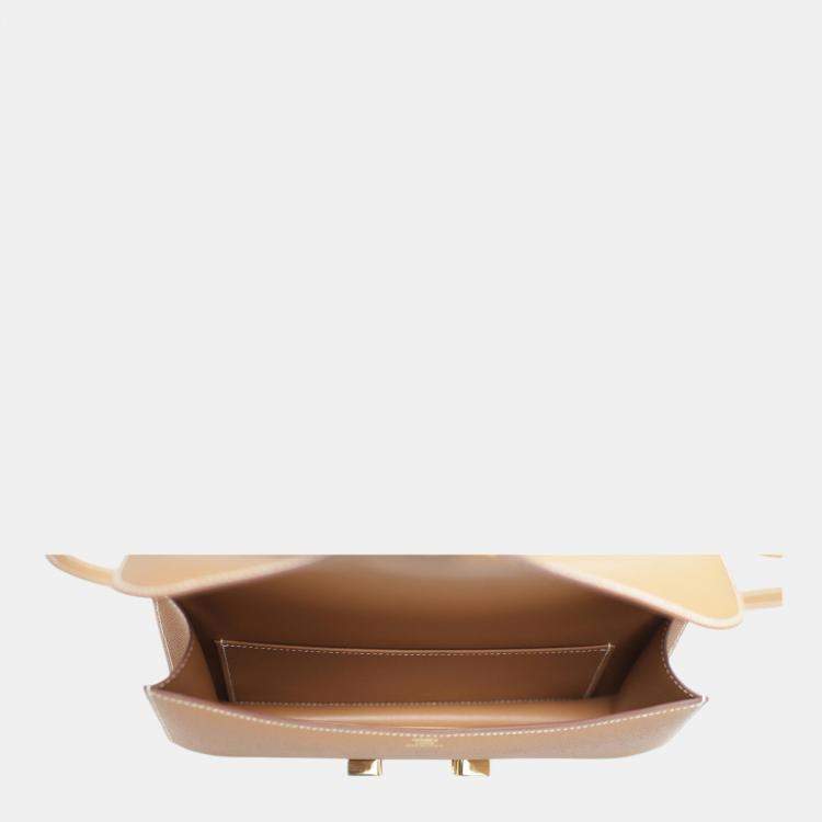 Pre Owned Hermes Gold Leather Constance Elan Bag