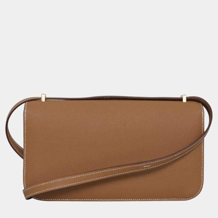 Pre Owned Hermes Gold Leather Constance Elan Bag